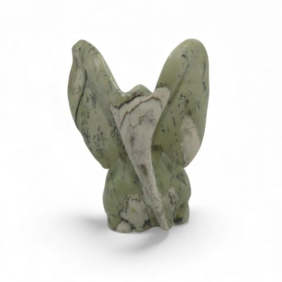 Stone Elephant Hand Carved Green Butter Jade Stone in South Africa Signed 5.5" - Picture 2 of 11